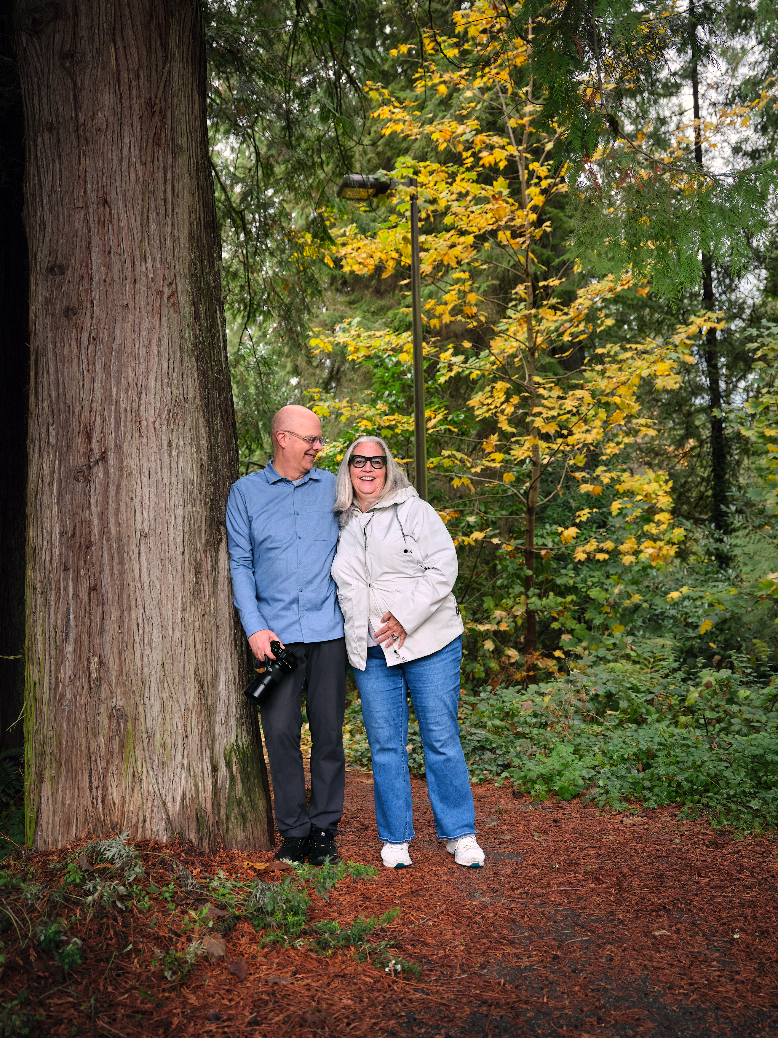 Geoffrey and Erin near their home in North Vancouver.