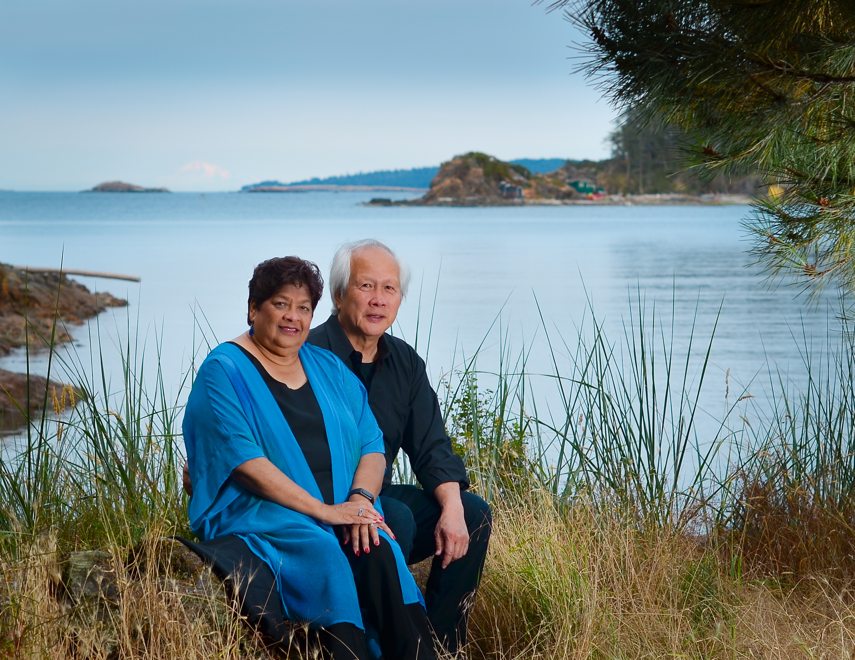 A portrait of Lawrence and Camela, taken for their 55th wedding anniversary, at Neck Point Park, Nanaimo, B.C.